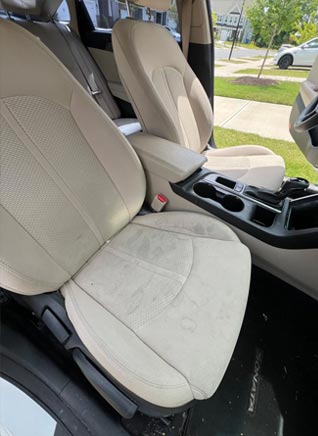 Before Car seat upholstery cleaning